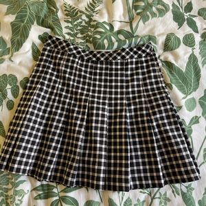 Plaid pleated mini skirt